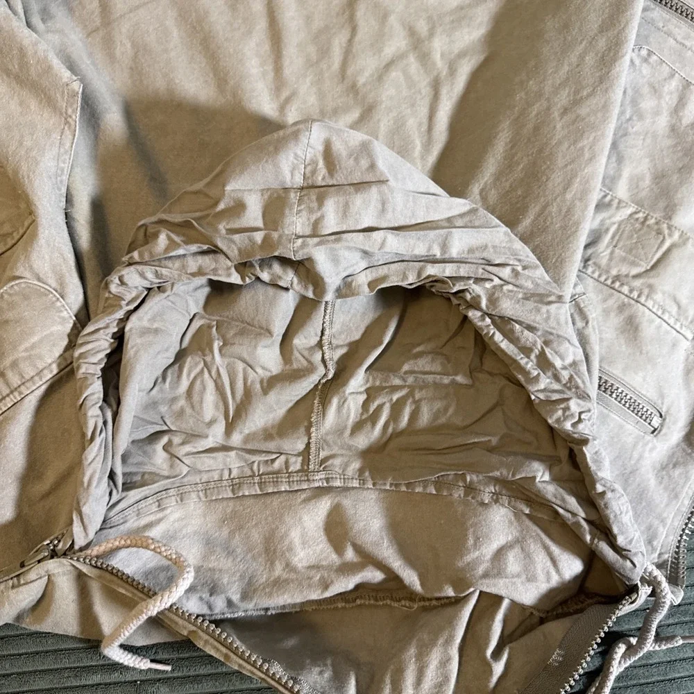 Vintage Banana Republic Cargo Zip Vest Jacket Mens Medium Safari Hooded Travel